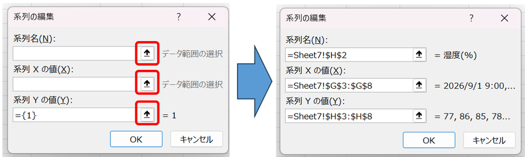 系列の編集画面